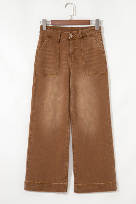 Courtney Cropped High Rise Wide Leg Jeans
