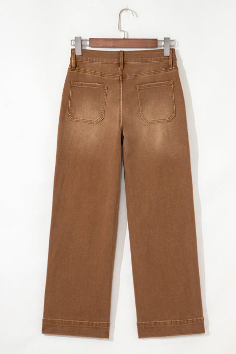 Courtney Cropped High Rise Wide Leg Jeans