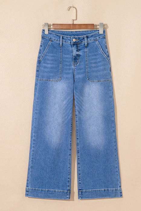 Courtney Cropped High Rise Wide Leg Jeans