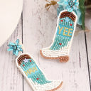  Cowboy Boots Bead Dangle Earrings