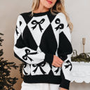  Daetta Rhombus Knit Loose Sweater