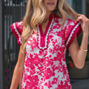  Dahlia Detail Flutter Sleeve Blouse