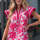  Dahlia Detail Flutter Sleeve Blouse