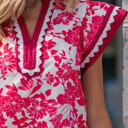  Dahlia Detail Flutter Sleeve Blouse