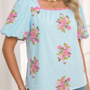  Dalia Detail Bubble Sleeve Blouse