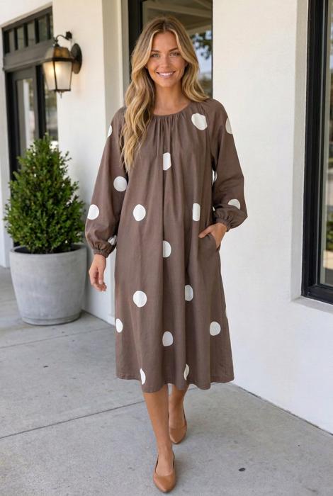 Danah Long Sleeve Midi Dress
