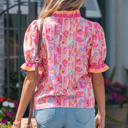  Danna Trim Short Sleeve Blouse