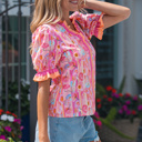  Danna Trim Short Sleeve Blouse