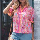  Danna Trim Short Sleeve Blouse