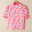  Danna Trim Short Sleeve Blouse