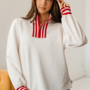  Danna Zipped Collar Pullover Top