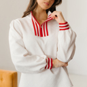  Danna Zipped Collar Pullover Top