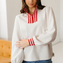  Danna Zipped Collar Pullover Top
