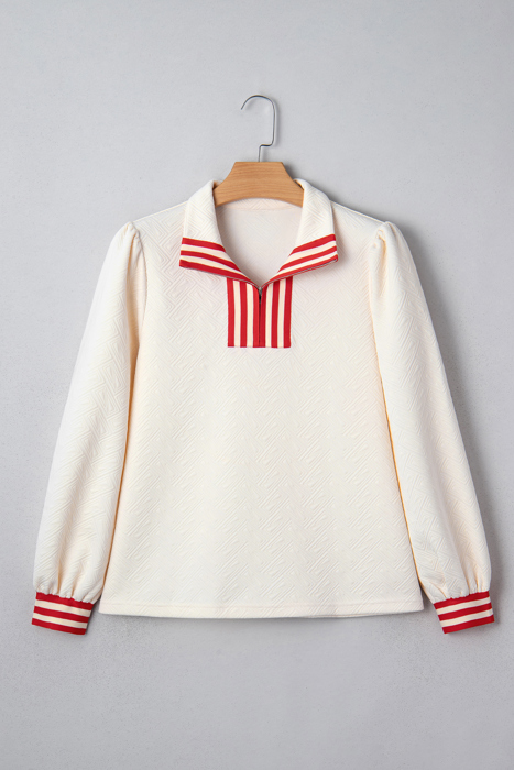 Danna Zipped Collar Pullover Top