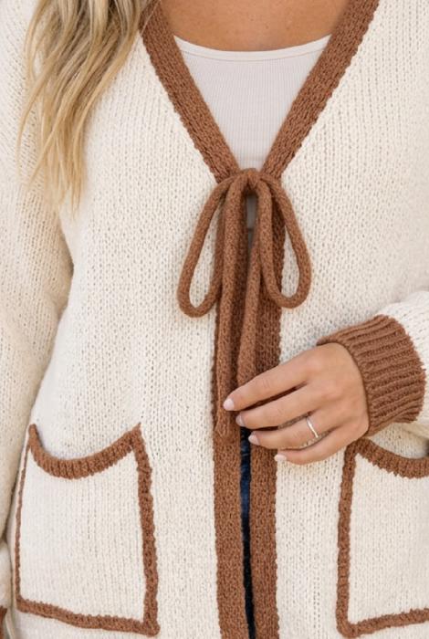 Dannia Tie Front Loose Sweater