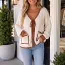 Apricot Large Dannia Tie Front Loose Sweater