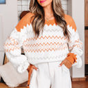  Daphne Zigzag Knitted Pullover Sweater