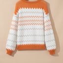  Daphne Zigzag Knitted Pullover Sweater