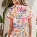  Deborah Print Short Sleeve Blouse