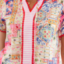  Deborah Print Short Sleeve Blouse