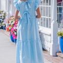  Deborah Sleeve Gingham Maxi Dress