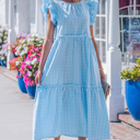  Deborah Sleeve Gingham Maxi Dress