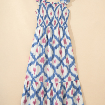 Deborah Waist Ruffle Sleeve Dress