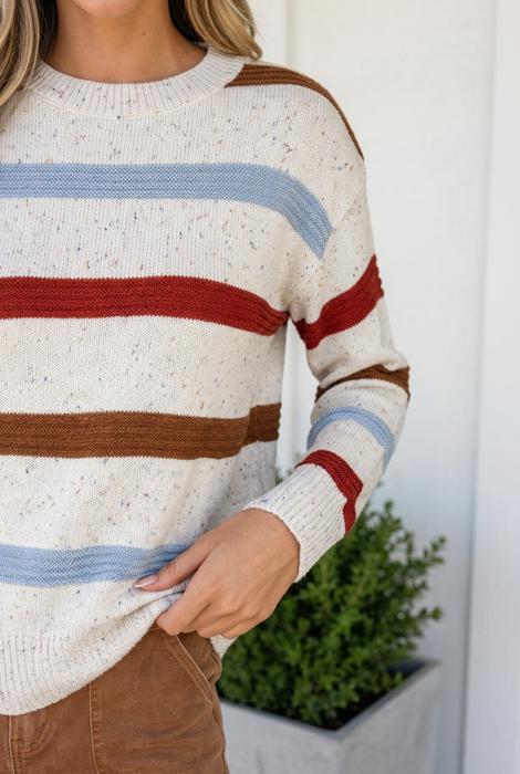 Delaneee Heathered Knit Sweater