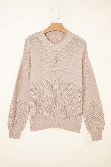 Delaney Texture Knitted Puff Sleeve Sweater