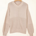  Delaney Texture Knitted Puff Sleeve Sweater