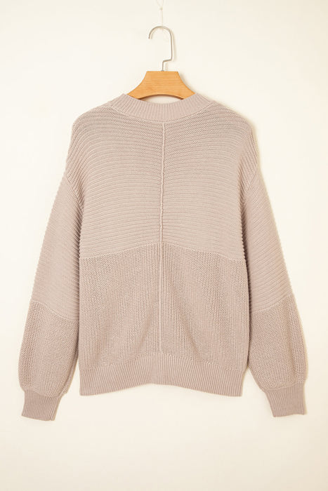 Delaney Texture Knitted Puff Sleeve Sweater