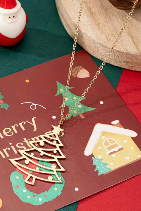 Delilah Hollowed Christmas Tree Necklace