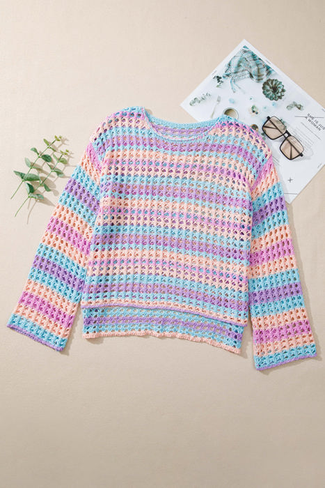 Della Open Knit Sweater Beach Cover Up