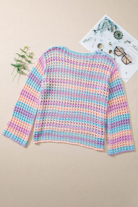 Della Open Knit Sweater Beach Cover Up