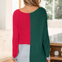  Demi Block Knit Loose Sweater