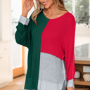  Demi Block Knit Loose Sweater
