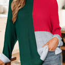 Demi Block Knit Loose Sweater