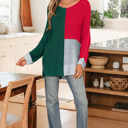  Demi Block Knit Loose Sweater