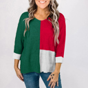  Demi Block Knit Loose Sweater
