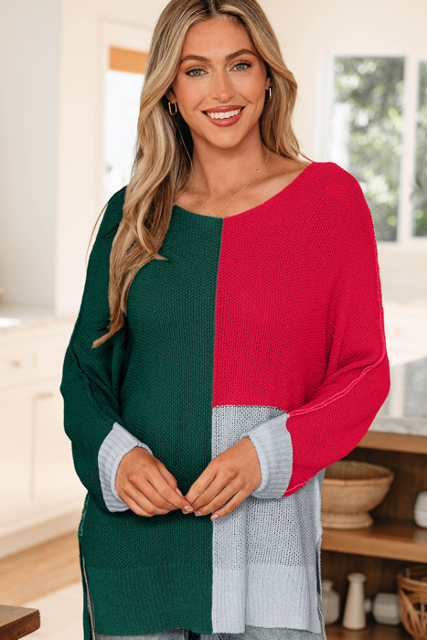 Demi Block Knit Loose Sweater