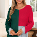 Evergreen XL Demi Block Knit Loose Sweater