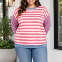 Pink Stripe 1X Dena Sleeve Shift Tunic PLUS Sweatshirt