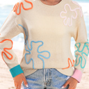  Destiny Colorblock Cuffed Loose Sweater