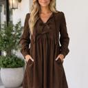  Destiny Sleeve Corduroy Mini Dress