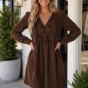 Destiny Sleeve Corduroy Mini Dress