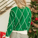  Diamond Pattern High Neck Sweater
