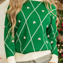  Diamond Pattern High Neck Sweater