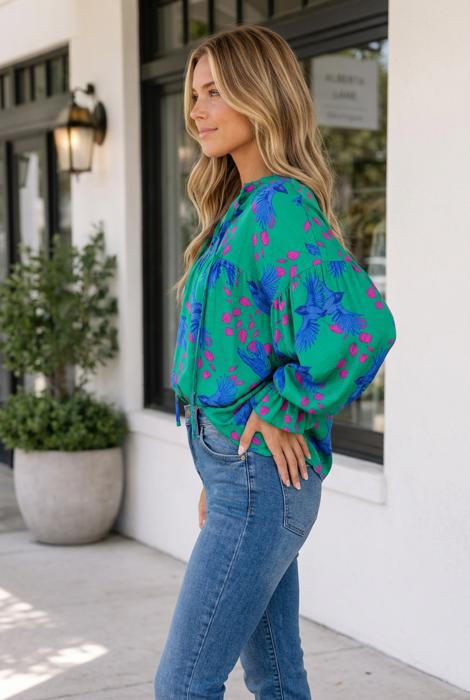 Diane Half Sleeve Shift Blouse
