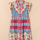  Dior Floral Mixed Pattern Buttoned Dress