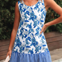  Dior Ruffle Hem Patchwork Dress